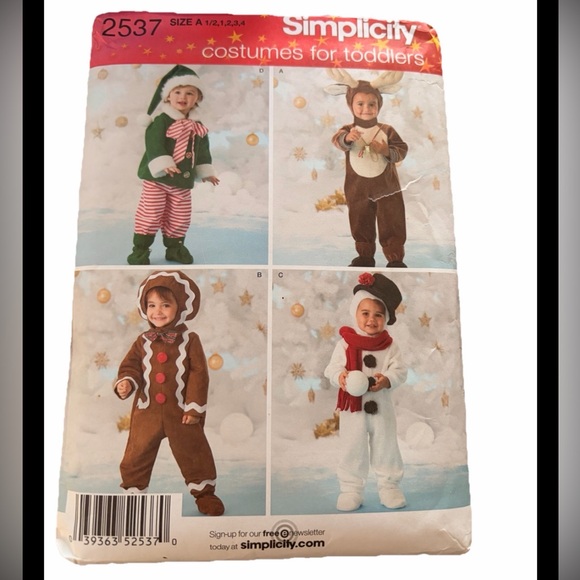 Simplicity Other - Simplicity Toddler Reindeer Costume - Brown and White